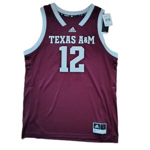 Adidas Texas A&M Aggies NCAA  Men's Large Swingman Maroon  Basketball Jersey #12